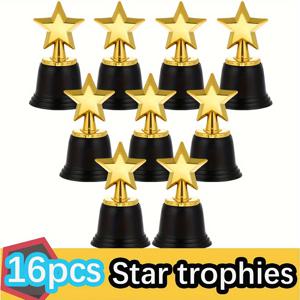 TEMU 16개 스타 어워드 트로피 미니 골든 컵 모델 플라스틱 성취상 스포츠 게임 소품 사무실 파티 선물 액세서리