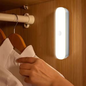 TEMU LED 스마트 모션 센서 조명, USB 충전식 캐비닛 램프, 홈 침실용 야간등, 자석 장착 (드릴링 불필요), 주방, 신발장, 옷장, 캐비닛 조명, 옷장 조명, 컴팩트 램프, 디자인, 플라스틱 구조, 가벼운 램프, 밝기 조절 가능, 모션 감지 조명, 옷장 정리함, 주방 조명