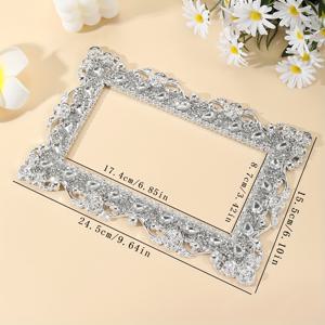 TEMU 실버 프레임 아크릴 더블 스위치 스티커, 전등 스위치 보호 커버, 그리고 거실, 서재, 고급 레스토랑, 크리스마스 장식에 적합한 미적 감각의 벽면 소켓 홀더.