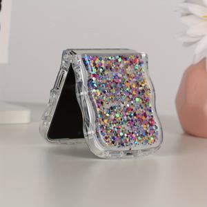 TEMU 폰 케이스: 패션 웨이비 컬러풀 폴카 도트 액체 케이스 Z Flip3/Z Flip4/Z Flip5 폴더블 폰용