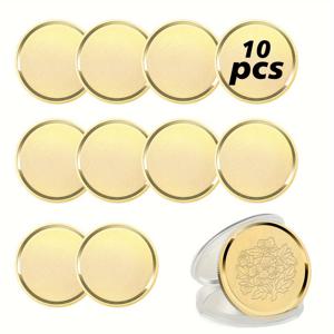 TEMU 10개 실 모서리 빈 챌린지 코인 아크릴 디스플레이 박스 포함 - 레이저 조각, DIY 공예, 금속 스탬핑, 기념 동전, 생일 및 여행 기념품, 선물에 적합