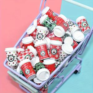 TEMU 10개 크리스마스 커피 컵 매력, 수지 미니어처 음료 컵 펜던트, 축제 시즌 장식, 사실적인 디테일, DIY 주얼리 만들기에 이상적, 예술 및 공예품, 크리스마스 장식