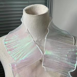 TEMU 3야드의 우아한 인어 영감 메쉬 원단, 폭 4.7인치 - 생생한 파랑 & 녹색 그라데이션, DIY 웨딩 드레스, 신부 액세서리, 칼라 & 소매 장식, 수제 장식, 장식용 원단|러플 레이스 트림|복잡한 디자인, 인어 파티 장식