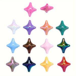 TEMU DIY 주얼리 만들기, 팔찌, 열쇠고리, 가방 체인, 펜 장식용 AB 컬러 아크릴 네모난 별 비즈 10개 세트 - Cheervivi 수제 공예 재료