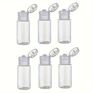 TEMU 6개입 15ml-30ml/0.5oz-1oz 여행용 플라스틱 샘플 병 컨테이너, 플립탑 여행용 비알 병, 로션 메이크업 샘플 샴푸 여행 필수품에 적합