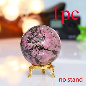 TEMU 홈 장식용 천연 로도나이트 광택 볼 1개