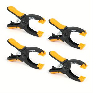 TEMU TOLESA 4pcs 5인치 래칫 핸드 클램프 세트, 1.55인치 조임 개구력 강력한 트리거 클램프, 접착 및 고정용