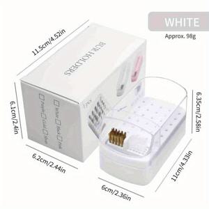 TEMU 2-in-1 네일 드릴 비트 정리함 및 클리닝 브러시 - 30 슬롯 매니큐어 도구 보관함, 살롱급 그라인딩 헤드 거치대 & 네일 아트 액세서리 디스플레이 케이스