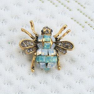 TEMU 반짝이는 라인스톤이 달린 시크한 빈티지 벌 브로치 - 여성용 패셔너블 아연 합금 동물 핀