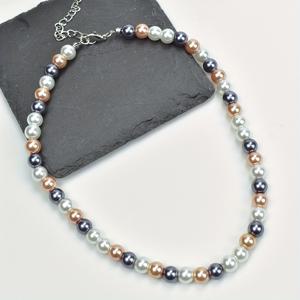 TEMU 1개 우아한 혼합 색상 비즈 여성용 목걸이, 가을/겨울용, 유리 재질, 일상복, 여행, 친구를 위한 새해 선물로 적합