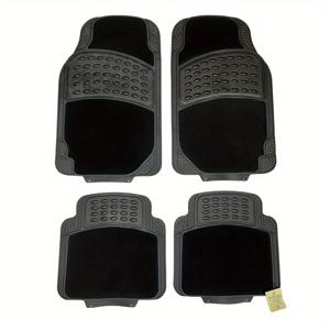 TEMU 미끄럼 방지 자동차 바닥 매트 플로킹 + PVC, 흑색 천공 디자인으로 그립력 향상, 대부분의 차량 모델에 적합, 차량 바닥 보호 | 스타일리시한 카매트 | 그립감을 높이는 질감, 차량용 바닥 매트