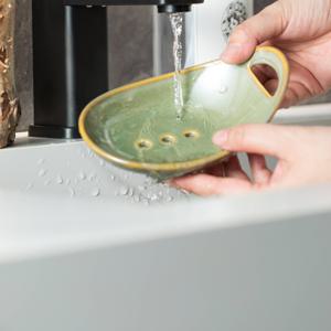 TEMU 손잡이가 있는 우아한 세라믹 비누 받침대 - 샤워용 오벌 자체 배수 바 홀더, 비누 수명을 연장, 블랙, 그레이 또는 화이트의 욕실 트레이, 러스틱 또는 모던 장식에 완벽함, 비누를 건조하게 유지 | 우아한 욕실 아이템 | 세라믹 공예