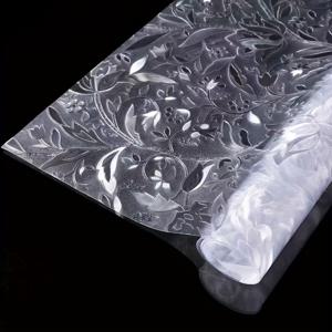 TEMU 튤립 무늬 유리 창문 스티커 롤, 프라이버시 윈도우 필름, 장식용 프로스트 유리 탈착형 스티커, 정전기 흡착 방식, 거실/침실/부엌/욕실 홈 , 룸 장식용