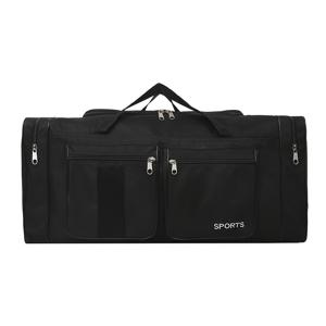 TEMU 대용량 여행 더플백 - 튼튼한 나일론, 요가, 캠핑 및 야외 레저용 스타일리시한 글자 디자인 지퍼 클로저