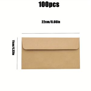 TEMU 100개 자체 밀봉 우편 봉투, 초대장 카드용 크래프트 봉투, 사무실/비즈니스용 봉투, 송금지, 편지 발송, 보안 우편, 크리스마스 초대장에 최적
