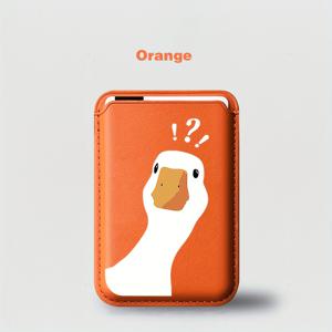 TEMU 아이폰 16 Pro Max용 귀여운 만화 오리 인조 가죽 마그네틱 카드 홀더 - 아이폰 16, 15, 14, 13, 12 호환 마그네틱 인조 가죽 지갑 (다양한 색상)