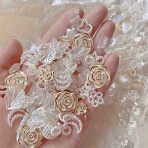 TEMU /100G 레진 공예 키트, 골든 로즈, 별, 달, 리본, 아이폰 케이스, 헤어핀, 미술 & 재봉 용품, 장식 비즈, 핸드메이드 액세서리