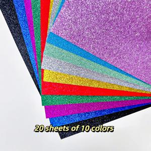 TEMU 20장의 화려한 글리터 카드스톡 - 250GSM 스파클링 종이, 크래프팅, DIY, 스크랩북킹용 - 15cm x 15cm(6
