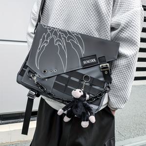 TEMU 대용량 메신저 백, 체인 및 버클 장식, 고등학교 및 대학생 신생에게 적합. 여행, 대학, 야외 활동 및 통근에 이상적입니다. 아버지의 날 선물로 좋고 학생들이 책을 들고 다니기에 완벽합니다.