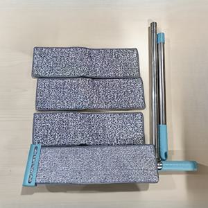 TEMU 세련된 플랫 헤드 걸레, 교체용 행주 3개 포함, 튼튼한 회전 디자인, 핸즈프리 연장 핸들, 건식 및 습식 청소 모두 가능. 주방, 욕실, 타일 또는 나무 합판에 적합.|물걸레청소기