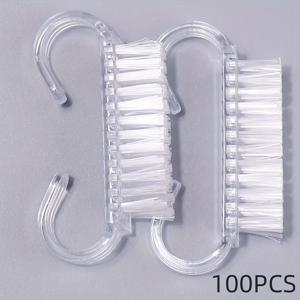 TEMU 100개/박스 네일 아트 청소 브러쉬 도구 파일, 네일 아트 케어 매니큐어 다색 소프트 먼지 제거 앵글 아크릴 네일 먼지 브러쉬