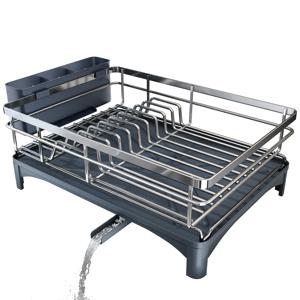 TEMU 1pc 스테인레스 스틸 접시 건조 랙, 다각형 배수, 대용량 주방 카운터 탑 정리함, 주방 보관용 필수 공간 절약 장치|식기건조대|식기건조기