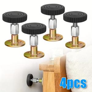 TEMU 4개 조절 가능한 나사형 헤드보드 고정 장치, 침대 프레임 흔들림 방지용 자가 접착식 접이식 벽 지지대