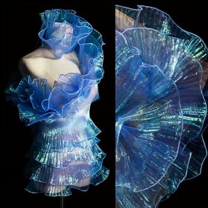 TEMU 5야드 무지개 빛깔 시폰 프릴 레이스 트림 - 우아한 주름 디자인, 다색 폴리에스터 원단 (드레스, 스커트, 파티 장식 및 패션 액세서리용)