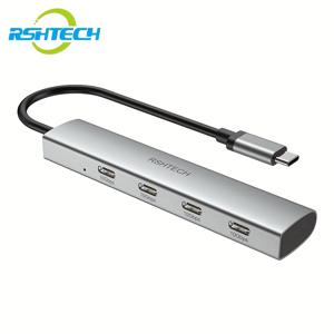 TEMU RSHTECH 4-In-1 USB C 허브 (10Gbps 데이터 전송, 4포트 USB 3.1 Type C 도킹 , 노트북용 디자인, 장치 충전 기능은 제공되지 않음)|C타입충전기