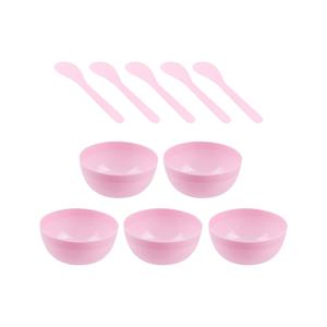 TEMU 슬라임 만들기 도구 5종 세트, 접착제 슬라임 혼합용 5개 숟가락 포함 여성용 마스크 혼합용(핑크)