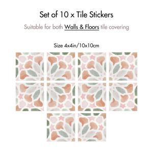 TEMU 모로코 스타일 그린 타일 데칼 - 자체 접착, 방수 비닐 벽 & 바닥 스티커, 거실, 주방, 침실용 - 떼어 붙이기, 쉬운 설치, 4x4인치/5.9x5.9인치 옵션