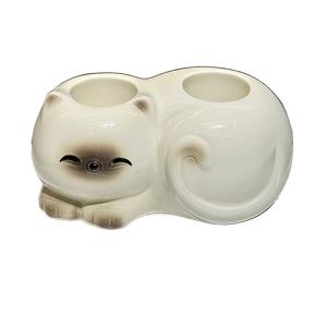 TEMU 샴 고양이 치약 홀더, 세라믹 디자인 – 샴푸, 샤워젤 & 비누 디스펜서 및 치약 보관함이 있는 독특한 욕실 정리함