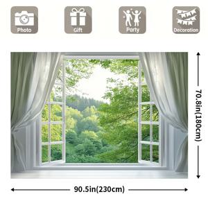 TEMU 다용도 꽃 & 녹색 숲 태피스트리 - 100% 폴리에스테르, 전원 필요 없음 - 침실, 거실 장식 및 파티 용품에 완벽함 (다양한 크기로 제공)