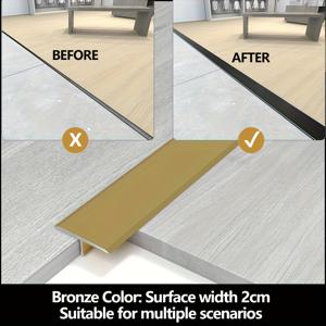 TEMU 3개 알루미늄 합금 바닥 및 벽 트림 키트 - T-몰딩 전환, 캐비닛용 장식 에지 & 타일 및 원목 바닥 이음매 커버