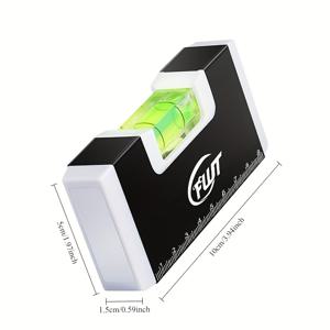 TEMU 초정밀 자석 알루미늄 합금 미니 레벨 - 바닥 및 벽 수평 조절용 강력 자석, 조립 불필요, 검정색