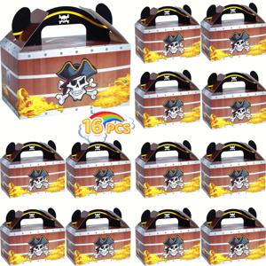 TEMU 16개 세트, 해적 선물 상자로 구성된 테마 파티 장식, 사탕, 초콜릿 포장, 청소년 파티 선물, 생일 장식, 졸업 장식, 결혼 장식, 크리스마스, 데이, 기타 축제 행사용 다양한 휴일 선물 상자에 적합합니다.