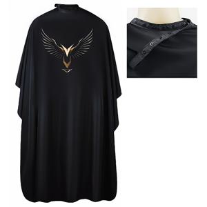 TEMU 골든 윙 패턴 헤어 스타일링 케이프, 이발소 또는 가정용 이발에 적합, 염색 및 곱창 스타일링용 끈적임 방지 앞치마