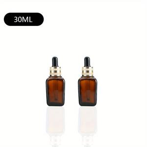 TEMU 2개 세트 빈 브라운 사각 병, 10ml-100ml 스포이드 유리 용기, 휴대용 앰버 에센셜 오일 병, 향수 에센스용 유리 사각 병