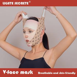 TEMU 3개 세트 LIGHTE SECRETE V 페이스 마스크 - 고탄력, 통기성 원단으로 슬리밍 & 리프팅 - 피부 친화적, 시원한 디자인의 아이 마스크 포함 - 주간 및 야간 사용으로 탄력 및 노안 감소