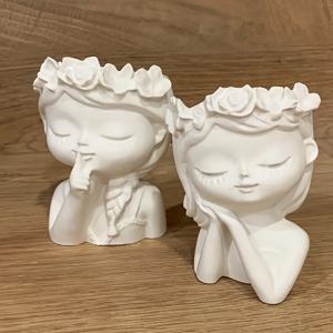 TEMU DIY 레진, 콘크리트 화분, 석고, 시멘트, 점토, 촛대 및 가구 장식에 적합한 작은 소녀 꽃병용 실리콘 몰드