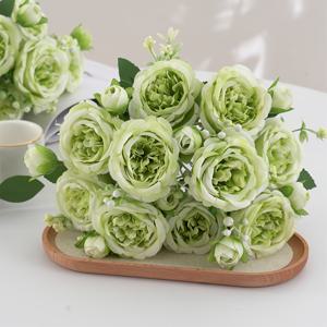 TEMU 2pcs 현실적인 5-Head Peony 꽃束 - 가정 장식용 인공 꽃, 결혼식, 약혼식, 생일 및 가정 장식에 적합 - 거실, 침실, 정원 및 야외 공간용 다용도 인조 꽃 배치