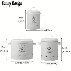 TEMU 감자, 양파, 마늘을 보관하여 음식을 신선하게 유지하기 위해 사용할 수 있는 금속 뚜껑이 있는 세련된 흰색 야채 보관 버킷 3개 세트입니다. 이 실용적인 보관 솔루션으로 주방을 깔끔하게 유지하고 농산물을 최상의 상태로 유지하세요.