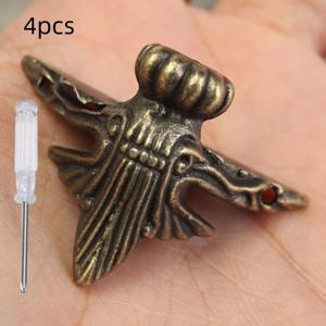 TEMU 4pcs 빈티지 브론즈 코너 보호자 - 금속 가구 장식적인 다리 커버, 보석 상자, 나무 상자 - 설치 도구 포함, 손수 제작된 공예가. (선물 1개의 드라이버 포함)