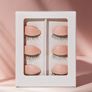 TEMU 6개 리얼리스틱 실리콘 눈꺼풀 매니큐인 헤드용 - 생생한 속눈썹 연장 훈련 세트, 포름알데히드 무함유, 배터리 불필요