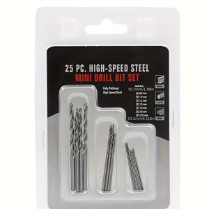 TEMU 25개 초미세 미니 스파이럴 드릴 비트 세트, 모델 제작, 비즈, 호박, 올리브 씨드릴링 도구용