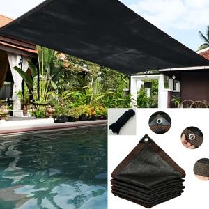 TEMU 매칭 드로스트링이 있는 햇빛 가리개망입니다. 간편한 설치를 위한 내장 구멍이 특징입니다. 마당, 야외 공간, 정원, 캠핑, 지붕, 수영장에 적합하며 햇빛 보호 및 UV 차단 기능을 제공합니다. 먼지 방지막으로도 사용할 수 있습니다.