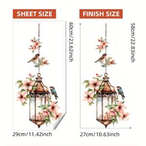 TEMU 1개 SPLAZIGN 꽃과 새 벽 스티커 - 유리 표면용 우아한 자가 접착식 탈부착 가능 PVC 홈 데코, 29x60cm, 거실 침실 식당 현관에 완벽, 방 미적 향상 | 생동감 있는 장식 예술 | 복잡한 디자인, 귀여운 룸 데코