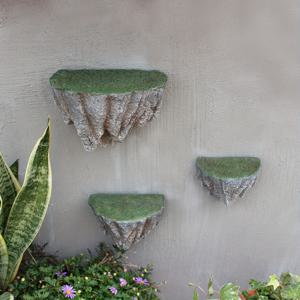 TEMU WEBETTER 레진 조경 벽 선반 3개 세트 - 수공예, 자연스러운 질감 디자인, 실내/외부 다용도 장식 디스플레이 랙, 홈 데코용 벽 선반