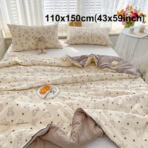 TEMU 부드럽고 통기성 좋은 가벼운 이불 - 봄, 여름, 가을에 딱 맞는 멀티 기능 에어컨 담요. 사무실, 캠핑, 홈 데코레이션용 완벽한 발렌타인데이 선물|이불