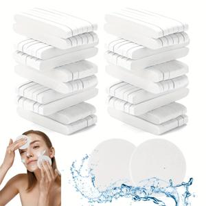 TEMU 144개 팩 전문가용 압축 세안 스폰지 - 무향 라운드 각질 제거용 세안제, 메이크업 리무버, 부드럽고 내구성, 전원 필요 없음